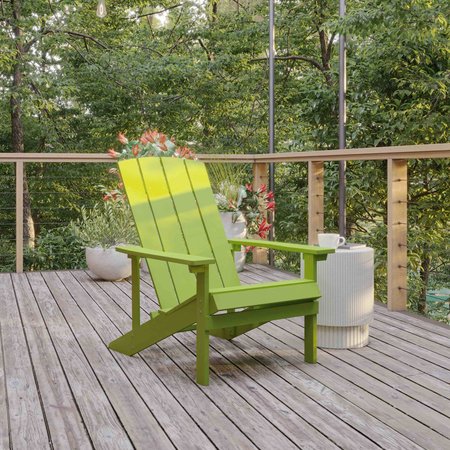 FLASH FURNITURE Lime Green Poly Resin Adirondack Chair JJ-C14501-LM-GG